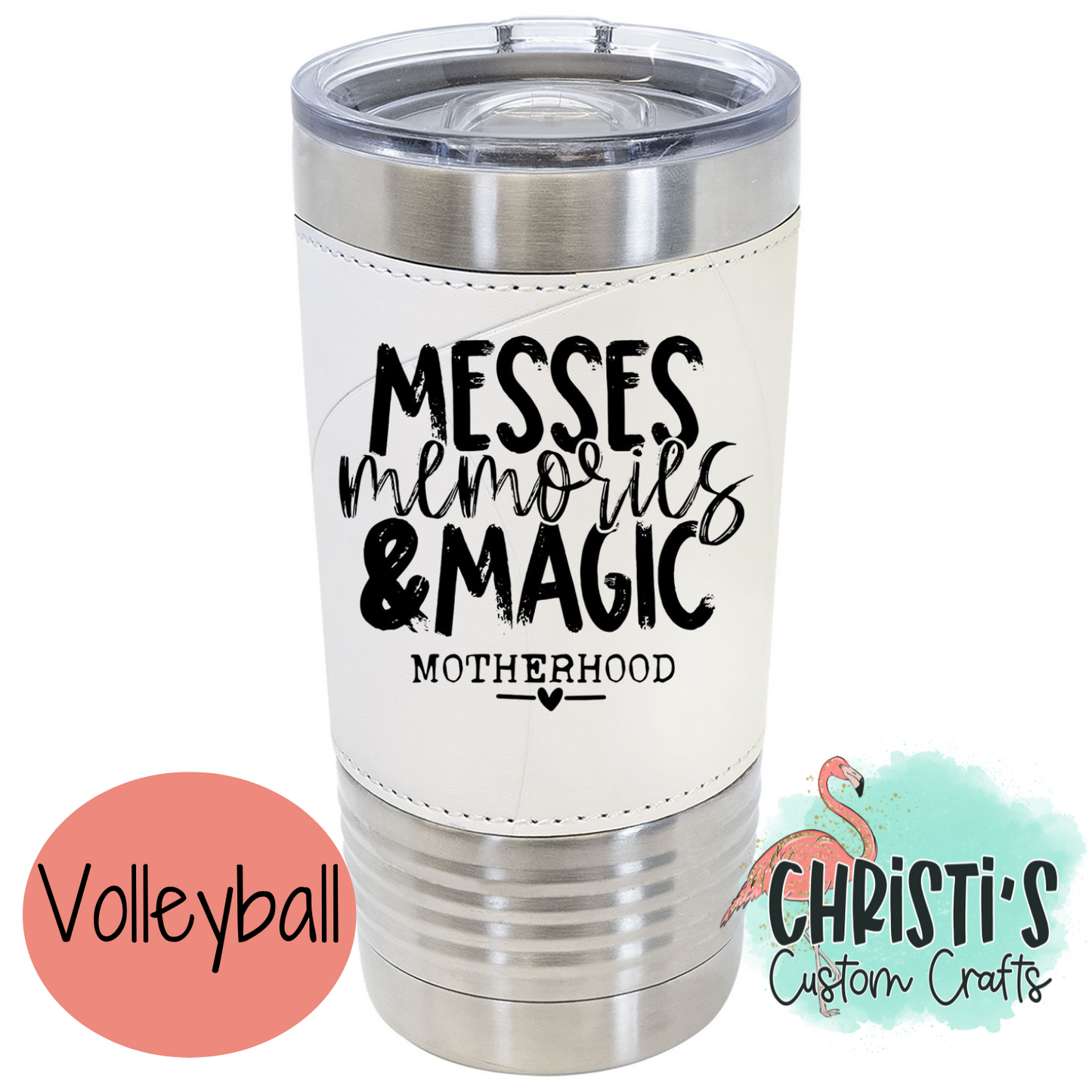 Messes Memories & Magic Sports Themed Tumbler 20oz