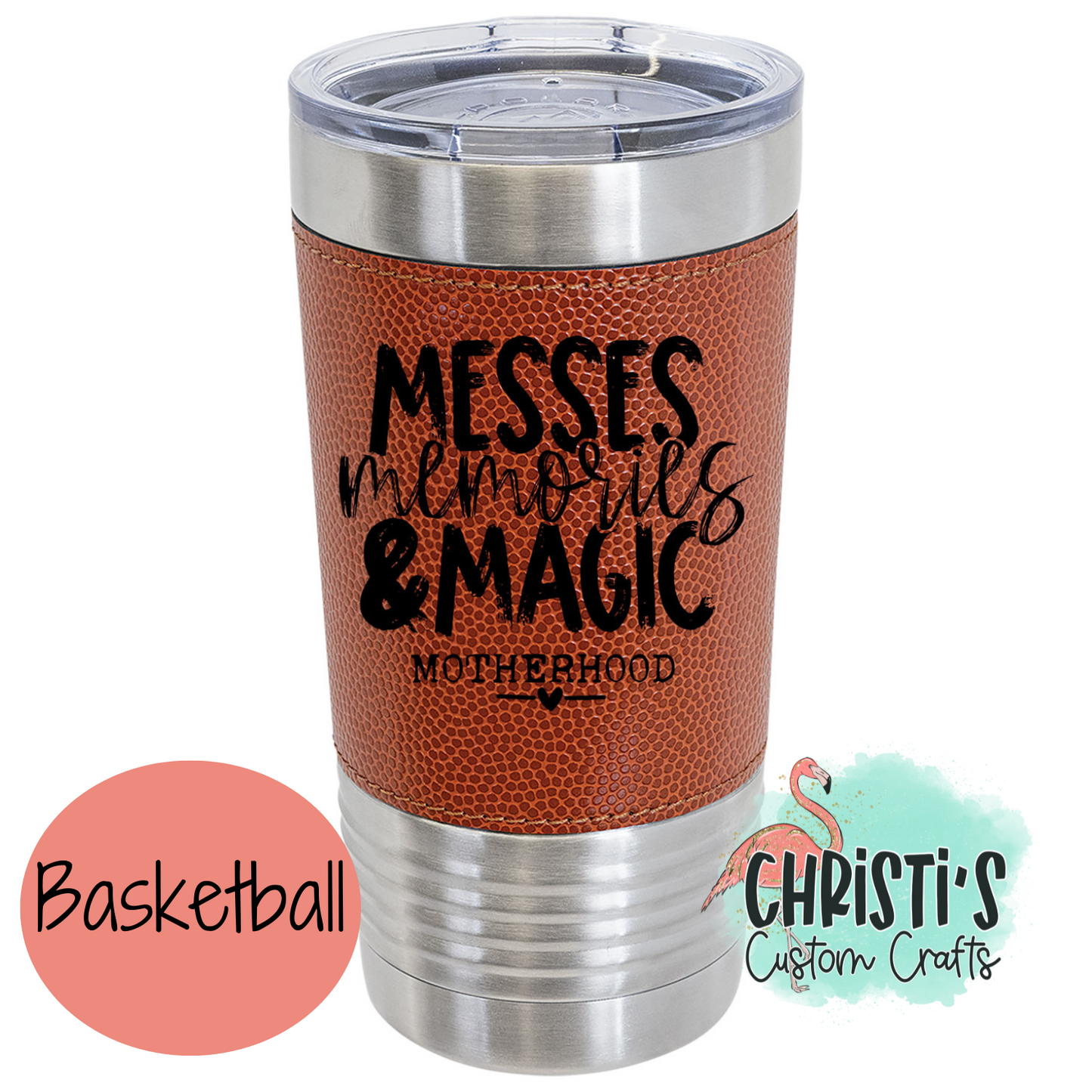 Messes Memories & Magic Sports Themed Tumbler 20oz