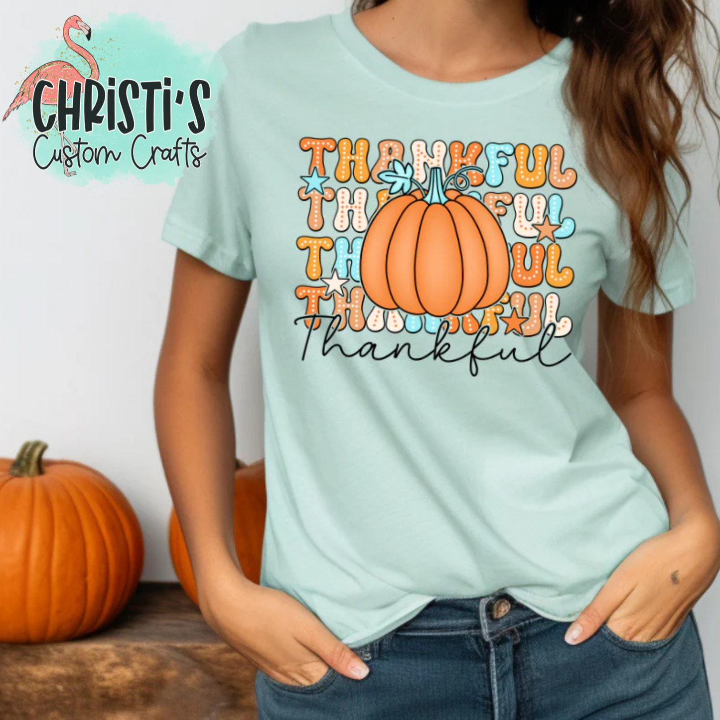 Thankful repeat with large Pumpkin